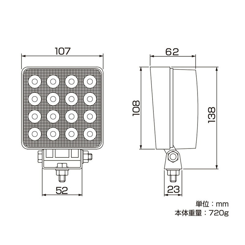 ML-8 ������� Kashimura ��ξ�� LED����饤�� 16��48W ����� ��LED 3360�롼���/6000K DC12/24V �ɿС��ɿ����(IP67)