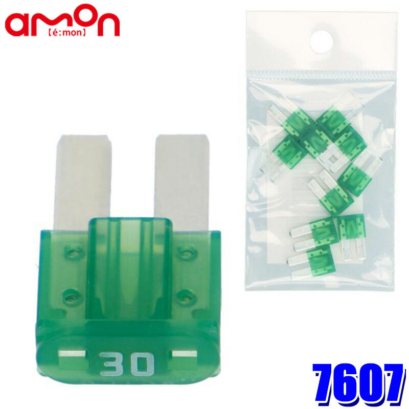【メール便対応可】7607 amon エーモン工業 マイクロ2ヒューズ 30A 10個入 自動車用 DC12V車/DC24V車対応