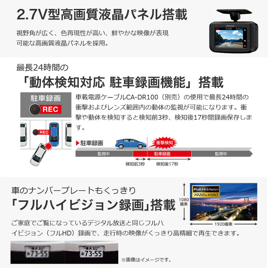 DRV-R30S ���󥦥å� KENWOOD�ɥ饤�֥쥳������ �ե�HD207������ GPS/HDR��� 32GBmicroSD��° ��ִƻ��б�