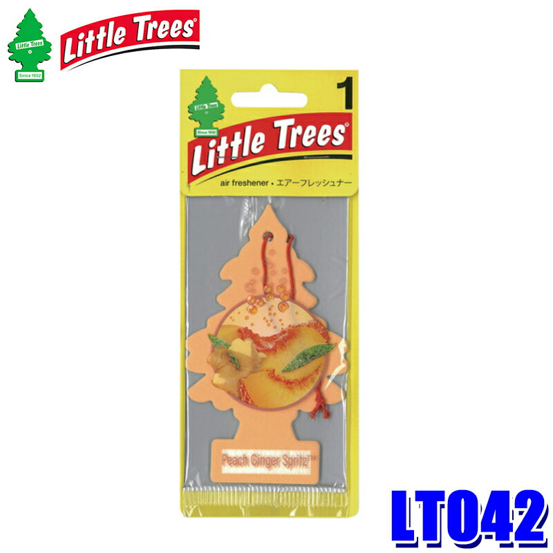LT042 リトルツリー LittleTrees LT エアーフレッシュナー Peach Ginger Spritz 1Pack ピーチジンジャースピリッツ 芳香剤 吊り下げ式 車内用