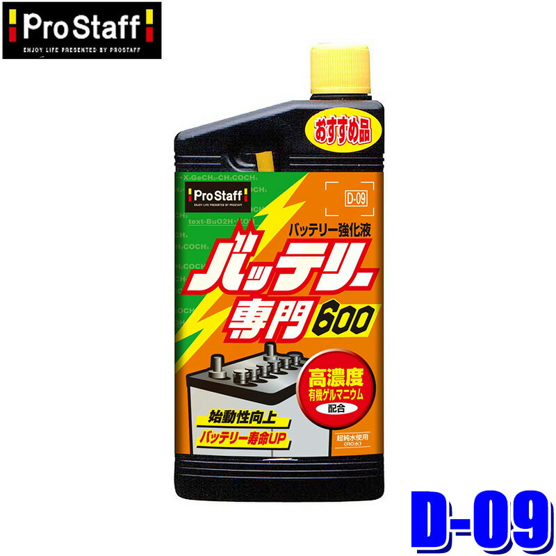 D-09 ProStaff プロスタッフ バッテリー専門600 バッテリー強化液 600ml チューブ付(沖縄・離島 配送不可)