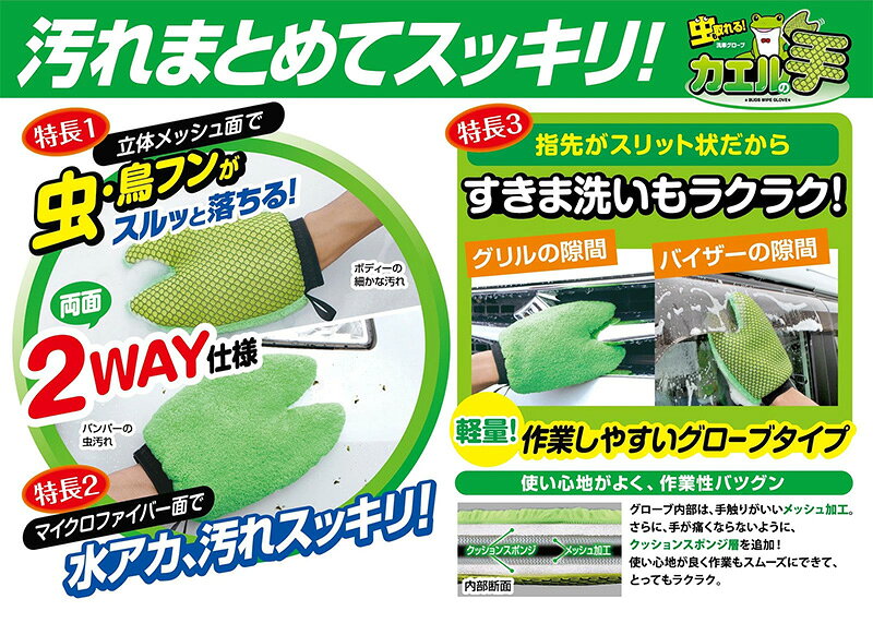 P160 ProStaff プロスタッフ ボディー用グローブ カエルの手 洗車用マイクロファイ...