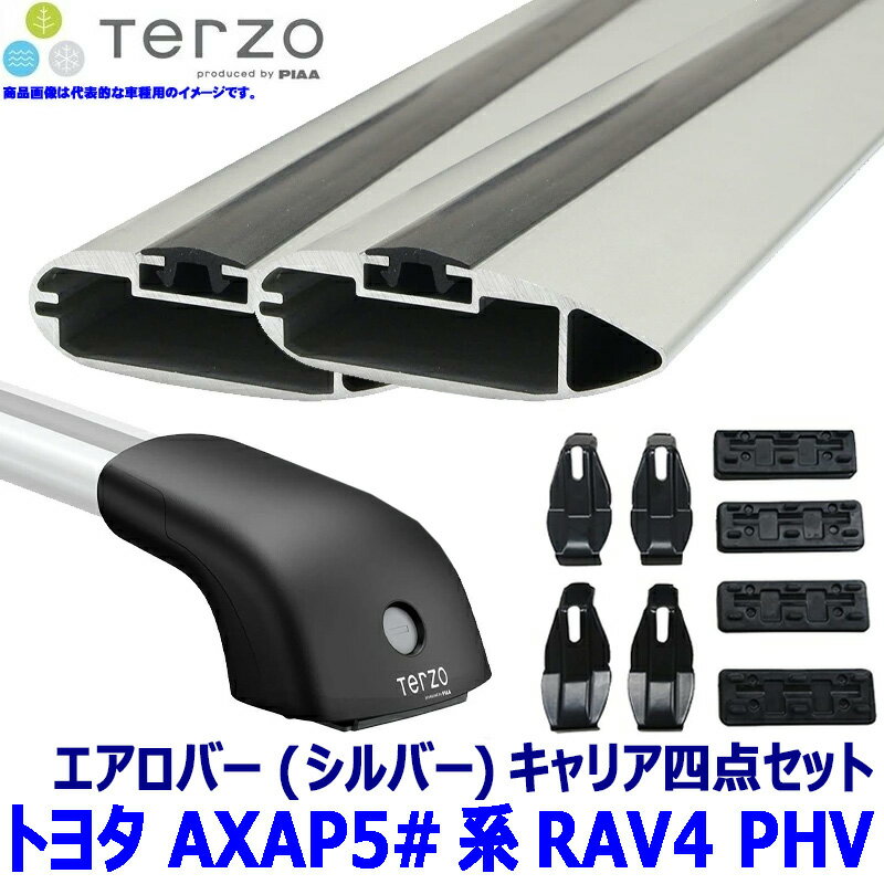 【6/25限定】最大3,000円OFFクーポン配布！TERZO テルッツオ テルッツォ トヨタ RAV4 PHV AXAP5#系用ベースキャリア フット＋エアロバー(シルバー)＋ホルダー四点セット