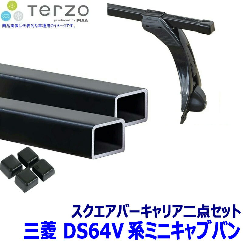 TERZO テルッツオ テルッツォ 三菱 ミニキャブバン DS64V系用ベースキャリア フット＋スクエアバー二点セット EF4TMX&EB6