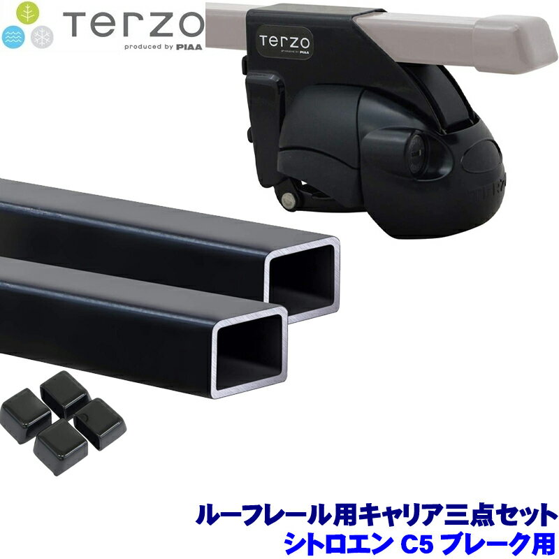 TERZO テルッツオ テルッツォ シトロエンC5ブレーク(H13.9～H20.10ルーフレール付)用ベースキャリア フット＋スクエアバー＋ホルダー三点セット