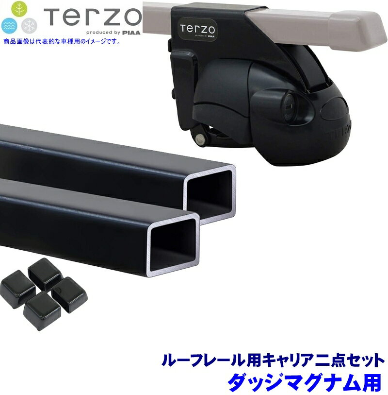 [MAX2,500円OFFクーポン]＆[マイカー割でエントリーPT最大5倍]5/14(火)20：00～5/16(木)1：59TERZO テルッツオ テルッツォ ダッジマグナム(H17～ルーフレール付)用ルーフキャリア フット＋スクエアバー二点セット EF11BL＆EB2