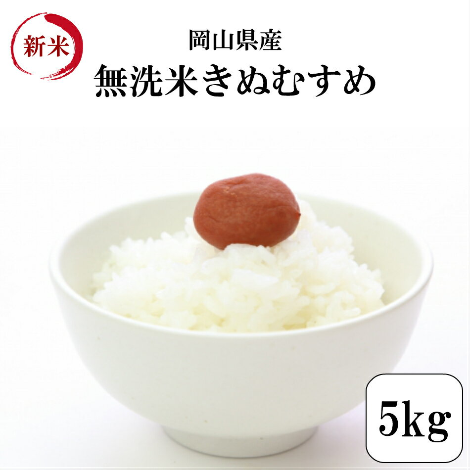 無洗米 お米 5kg 岡山県産きぬむすめ無洗米 5kg1袋 令和元年産 送料無料...