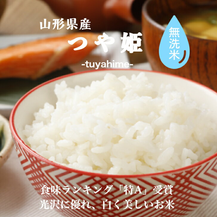 令和3年産 無洗米 10kg 山形県産つや姫 無洗米 10kg(5kg×2袋)送料無料 e-come（イーコメ）環境配慮型商品