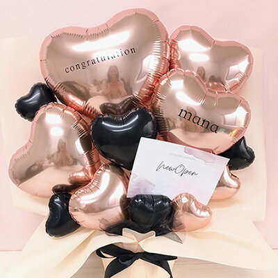 ブラックピンク バルーン 結婚式 バルーン電報 結婚式電報 最短発送 結婚祝い ギフトセット バルーンギ..