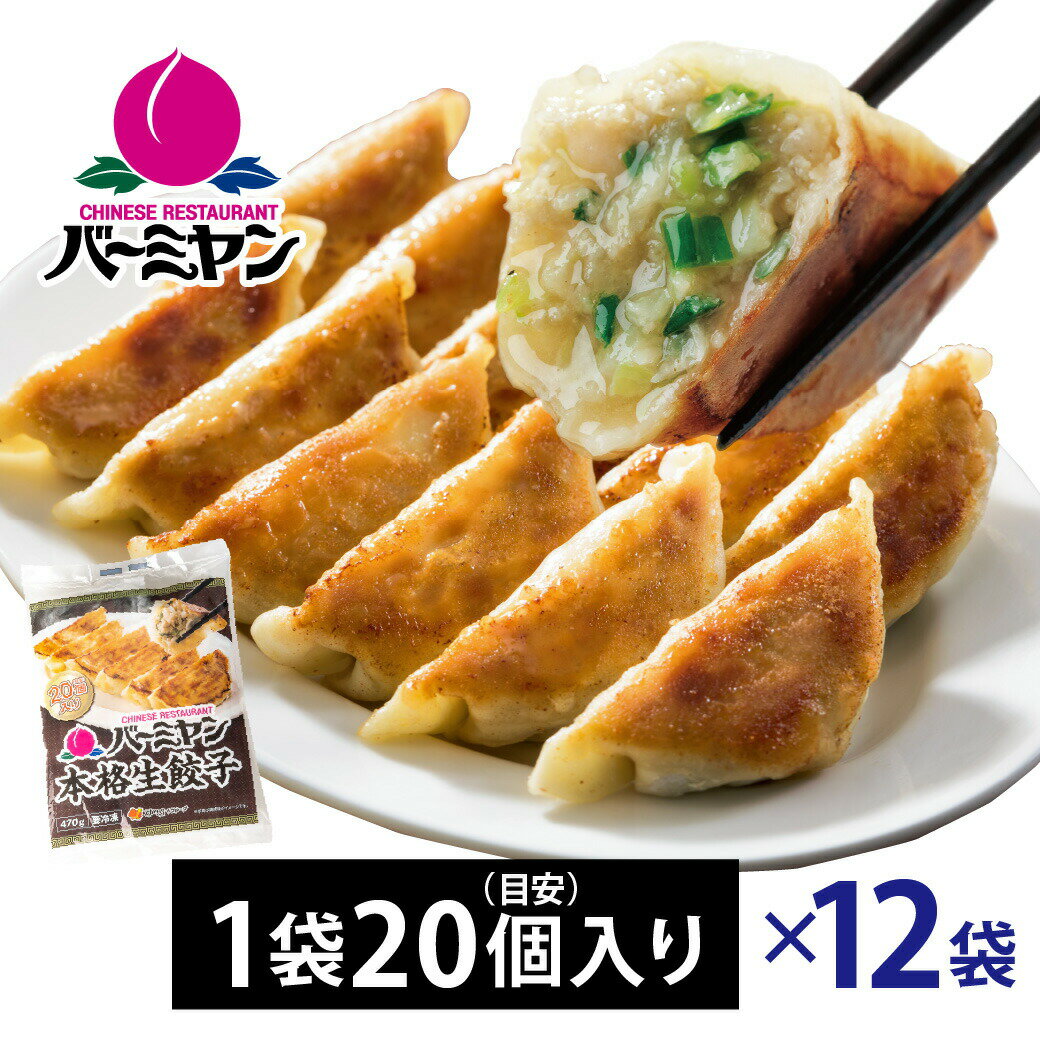 すかいらーく 通販 バーミヤン 餃子 ぎょうざ ギョウザ 冷凍 1袋 20個 目安20個入り×12袋 240個（タレなし） 1個約23g 満足サイズ 国内工場製造 冷凍食品 買い溜めのサムネイル