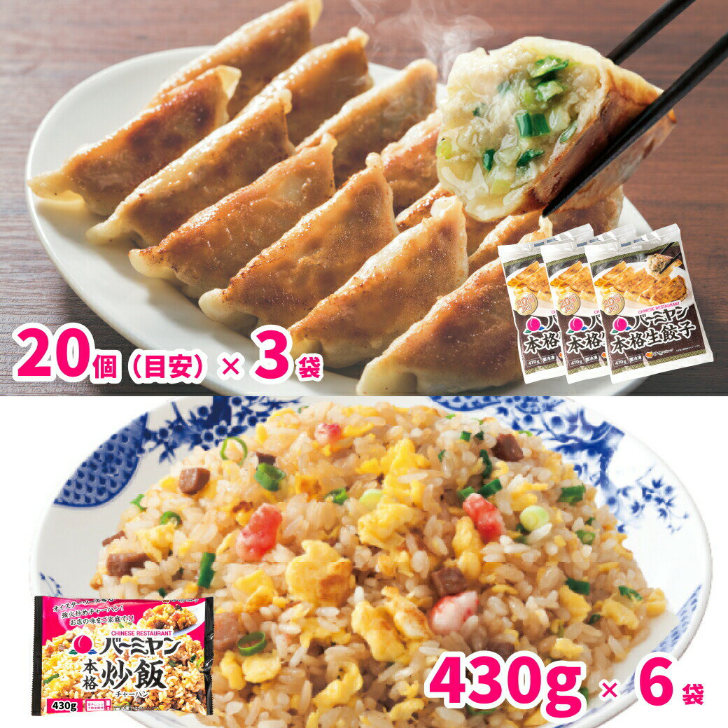 【最大50％OFF！お買い物マラソンセール】 すかいらーく バーミヤン 自家製 餃子 炒飯 セット 冷凍生餃子（20個×3袋） 本格炒飯（6袋） 冷凍食品 買い溜め