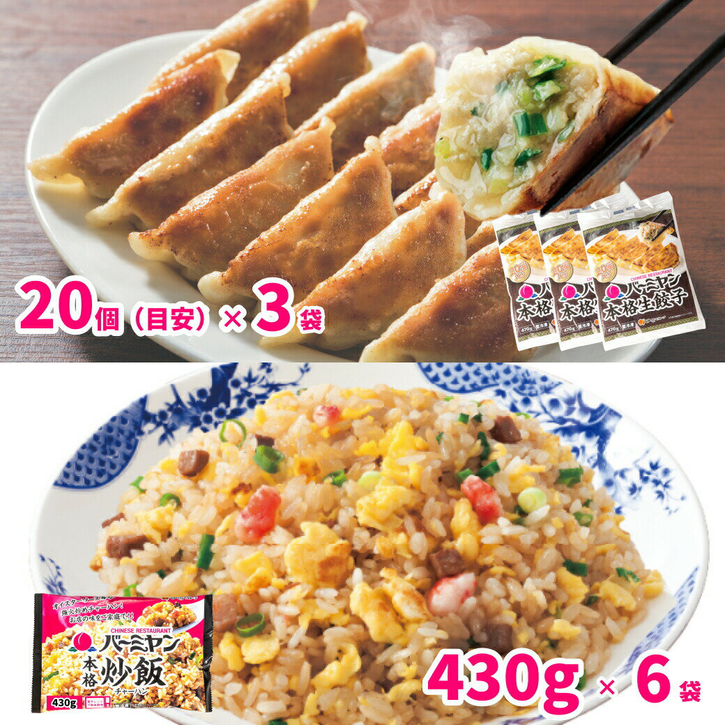 【クーポンご利用で2,000円OFF！】 すかいらーく バーミヤン 自家製 餃子 炒飯 セット 冷凍生餃子（20個×3袋） 本格炒飯（6袋） 冷凍食品 買い溜め