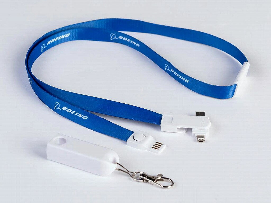 【Boeing Basic Connect Lanyard】 ボーイング ネックストラップ 一体型 2in1 ケーブル