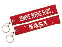 【REMOVE BEFORE FLIGHT/NASA】 RBF 刺繍 キーチェーン