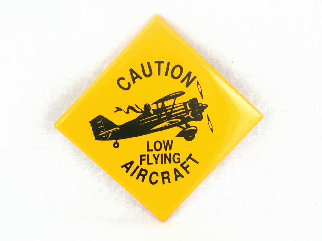 CAUTION LOW FLYING AIRCRAFT 飛行機 マグネット