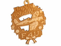 【Laser Cut Wooden F4U Ornament】 飛行機 ウッド オーナメント