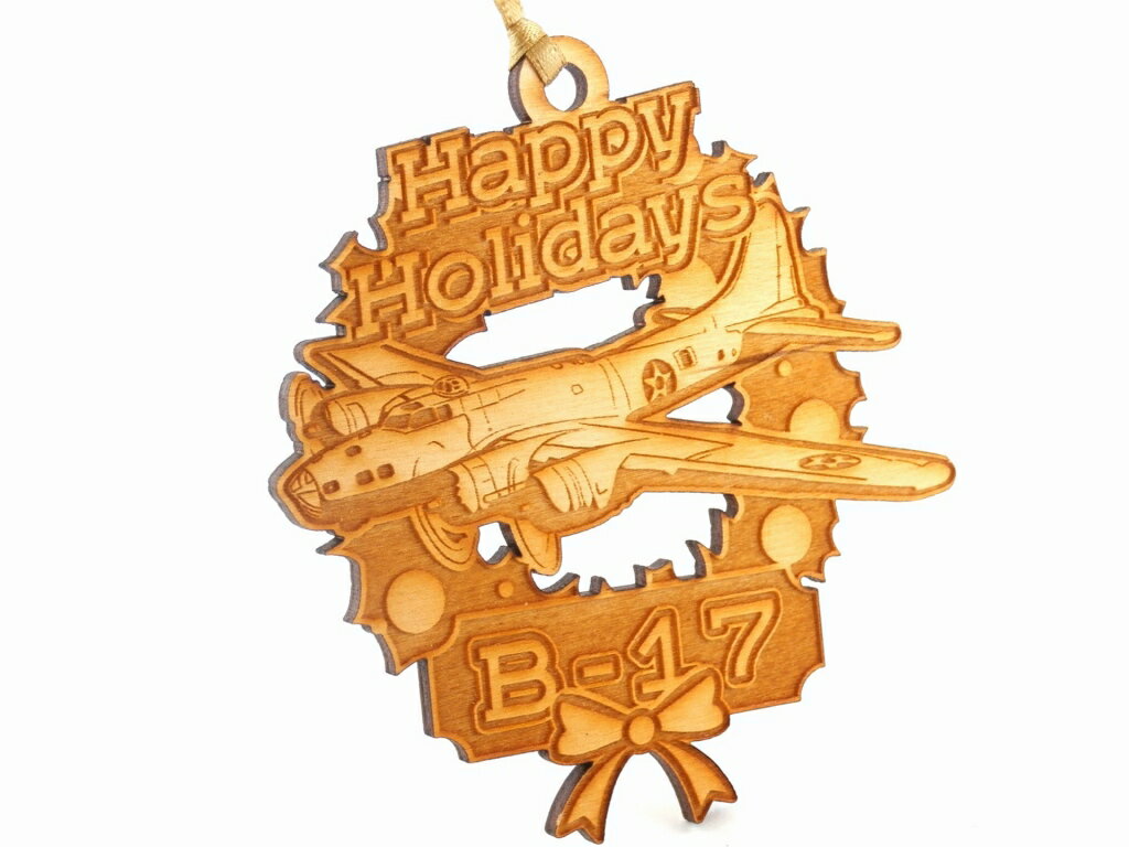 【Laser Cut Wooden B-17 Ornament】 飛行機 ウッド オーナメント