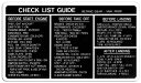 CHECKLIST GUIDE RETRAC GEAR PLACARD