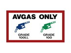 AVGAS ONLY FUEL PLACARD DECAL