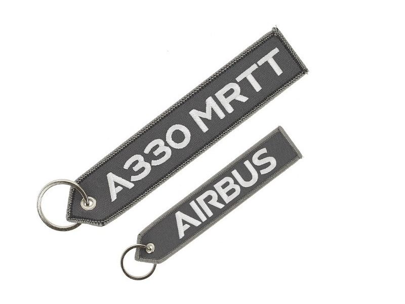 【A330 MRTT/AIRBUS】 エアバス 刺繍 キーリング （グレー）