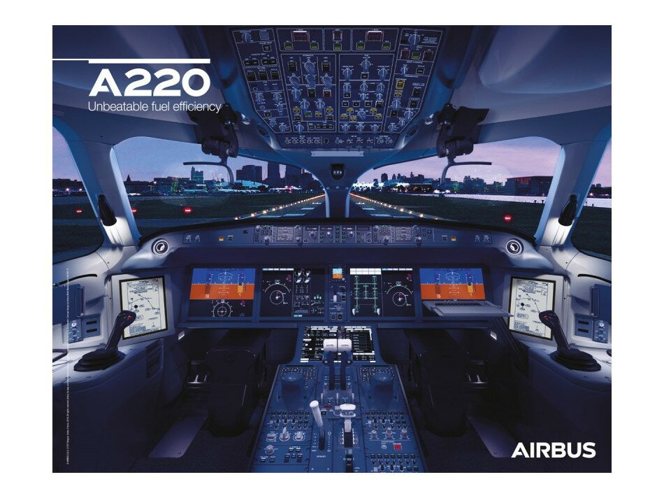 【Airbus A220 Cockpit View Poster】 エアバス コックピット ポスター 1