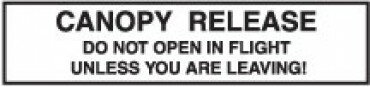 CANOPY RELEASE DECAL