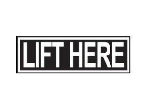 『LIFT HERE』プラカード