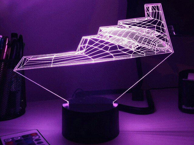 樂天商城 - 【B-2 Bomber 3D Aircraft Lamp】 カラーチェンジ イリュージョン ライト 16色 戦闘機