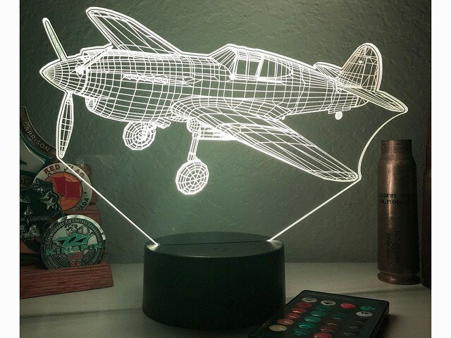 樂天商城 - 【P-40 Warhawk 3D Aircraft Lamp】 カラーチェンジ イリュージョン ライト 16色 戦闘機