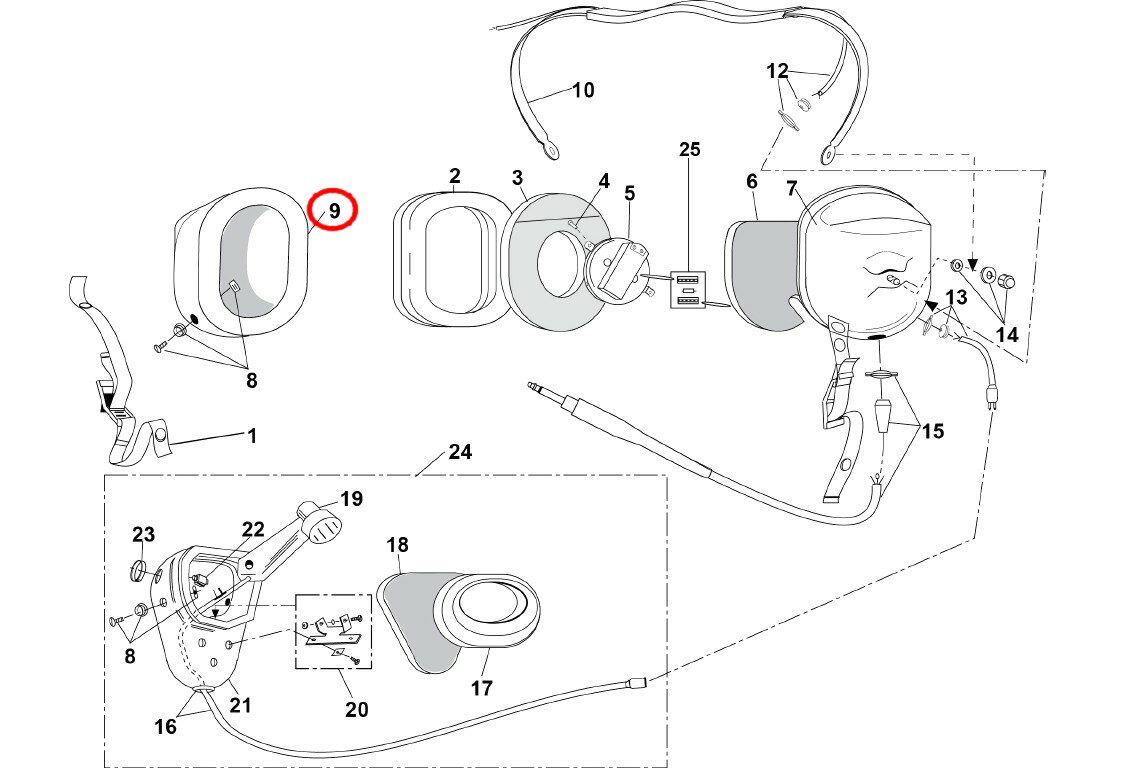 DAVID CLARK DOME RIGHT (11407P-08)