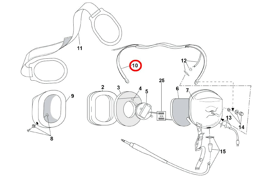 SKY LIFE with FLYING DOGの（デビッドクラーク）DAVID CLARK SPRING ASSEMBLY (10117G-97)｜アングル2
