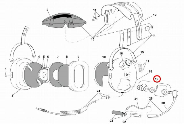 （デビッドクラーク）DAVID CLARK BOOM ATTACHMENT KIT (12840G-19)