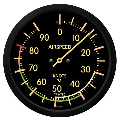 【Trintec Vintage Airspeed Thermometer】 トリンテック 航空計器 速度計 温度計 9061VC