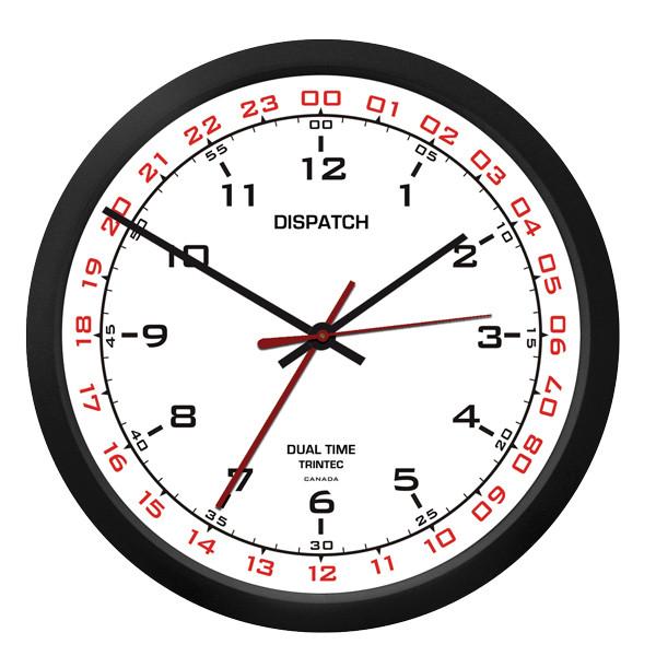 【TrintecZULUTIMEDualTimeClock】トリンテック掛け時計(白)10quot;24時間計DSP-02