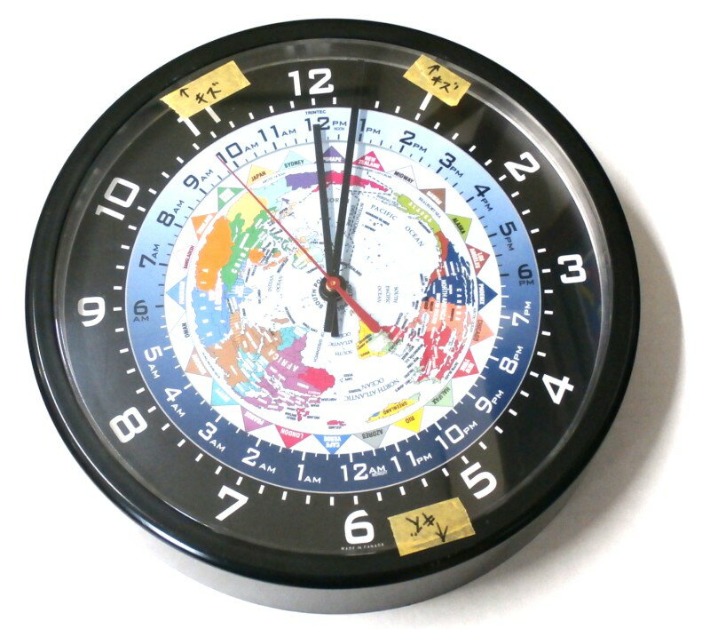 ジャンク品 【Trintec World Time Clock】 トリンテック ワールドタイム 掛け時計 2
