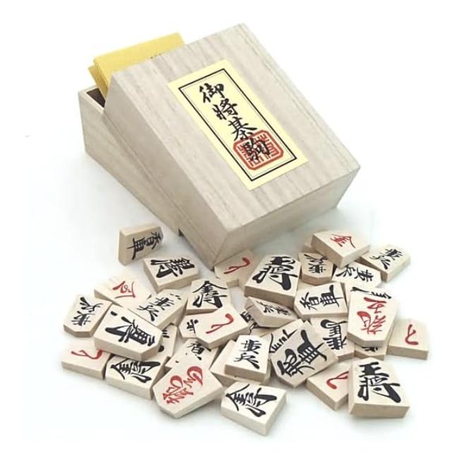 将棋駒 木製将棋駒 優良押　桐箱入り（裏赤）説明書付き 送料無料