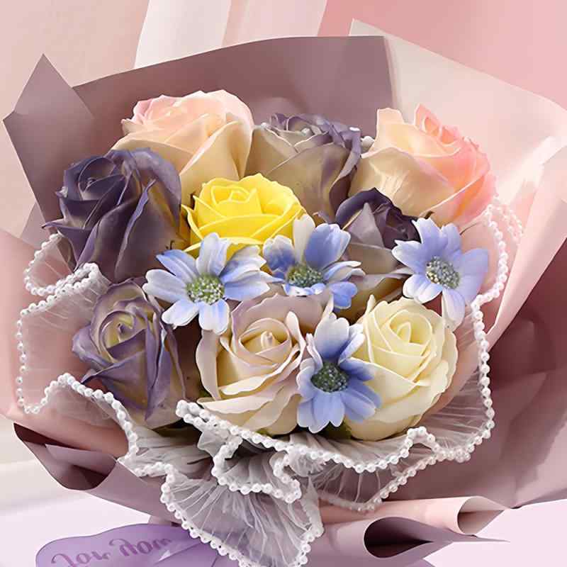 【2024年 新色】 TOPTOP ソープフラワー 花束 造花 せっけん花 石鹼花 お花 ギフト バラ 700日以上の長持ち グラデーション新色 いい香り 人気 誕生日プレゼント 枯れない お手入れが不要 母の