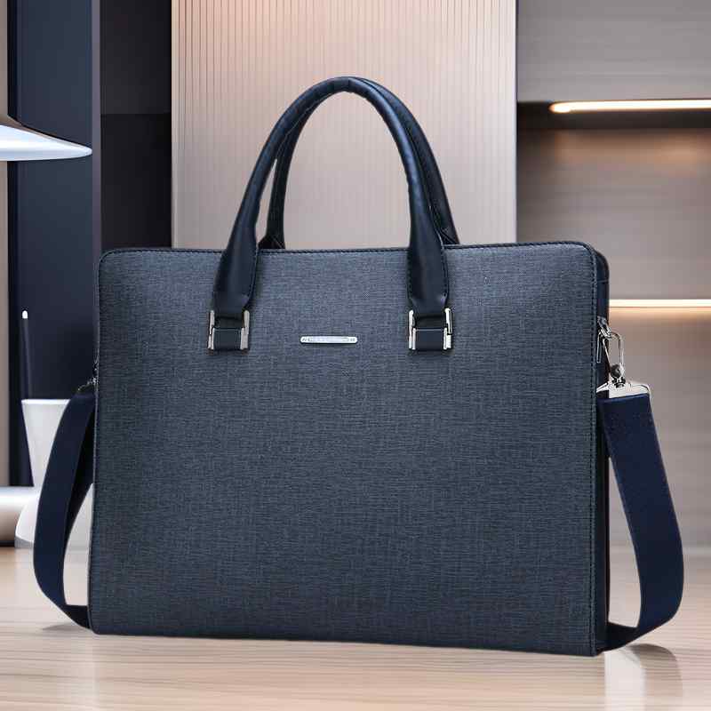 乐天商城 - 国境を 越えた大 容量の 新しい ビジネスメンズバッグメンズポータブル 横型 ブリーフ ケース レザーショルダークロスボディコンピュータバッグ