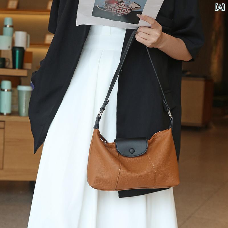 小包 夏 女 mini 頭 層 牛皮 餃子 包本 革 女 包 斜め 掛け 高級 感 手提げ 片 肩 小方 包