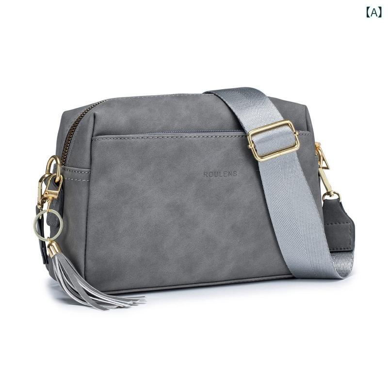 新しい ショルダーバッグの 女性 ファッション 欧米の レ トロな フリンジの 小さい 包みの 多くの 仕切りの片 肩の 斜めの 幅の 肩 ベルトの 柔らかい 皮の 包み(x2)