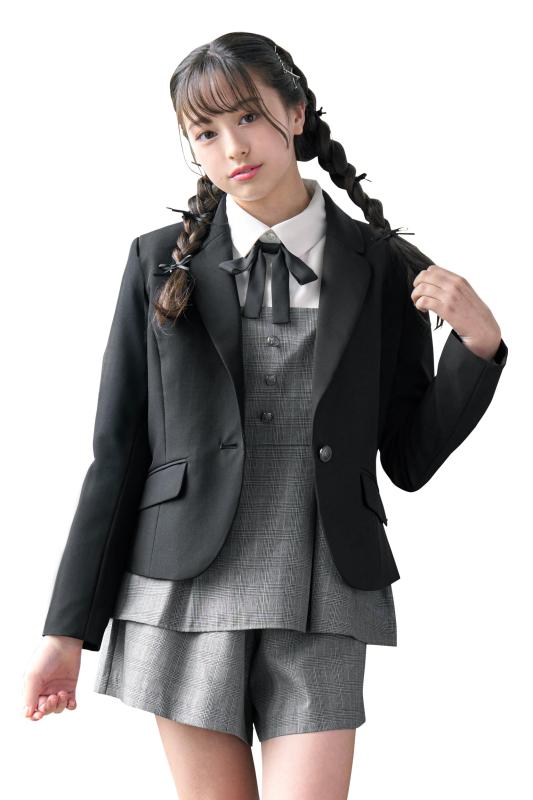アリサナ 卒業式 小学生 女の子 スーツ 子供服 フォーマル ジュスト(ジャケット ビスチェ パンツ＋ブラウス リボンタイ 5点)