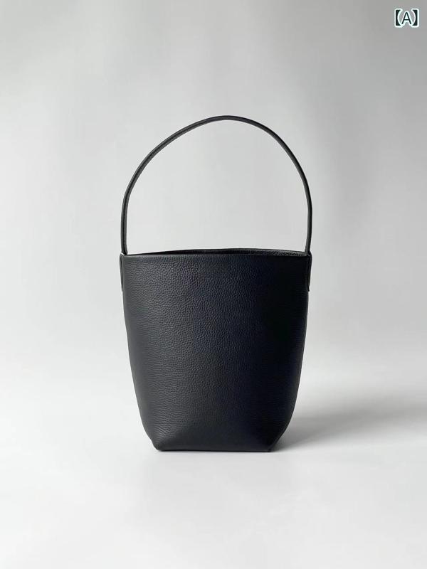 Row本 革 シングル 肩 手提げ大 容量 高級 感小 衆 レイシ 紋 牛革 通勤 バケツ バッグ 女