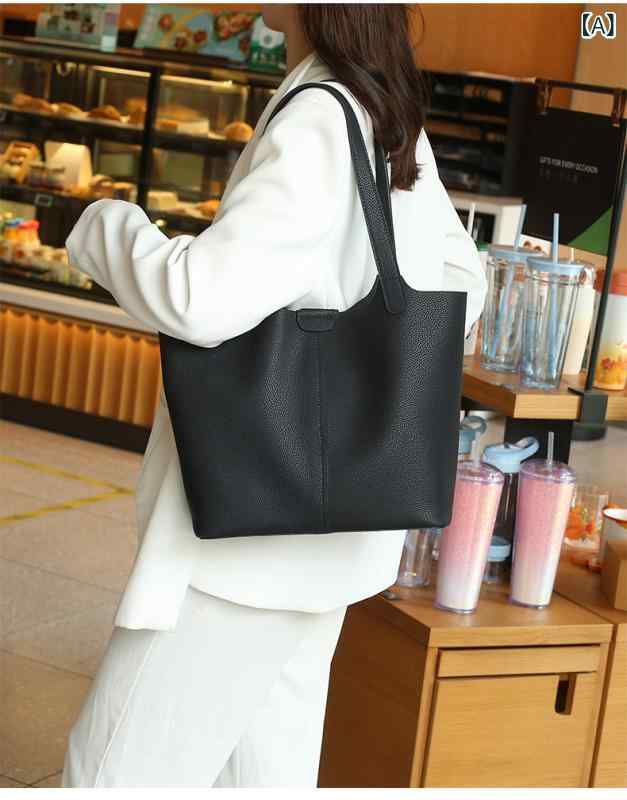 本 革 トート 女性 バッグ 2023 新型大 容量 シングル 肩 斜め 掛け バッグ 女性 シンプル 百 合 ハンドバッグ 工場直 供