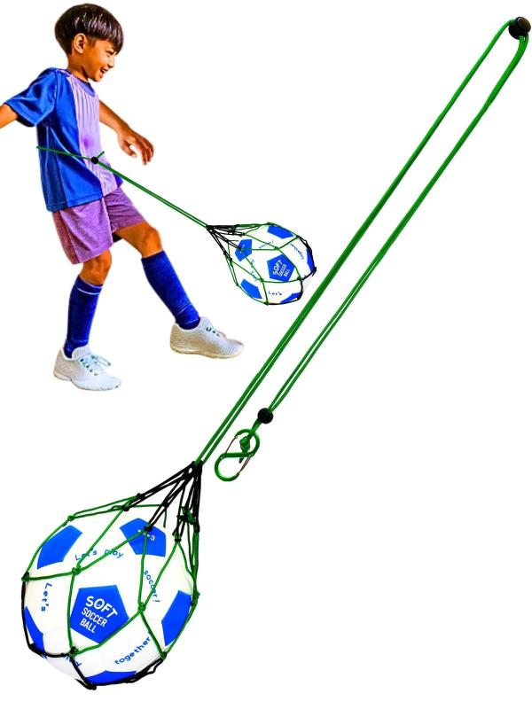 Okima サッカーボール ネット 入れ 【基礎練習もできる多機能ネット】 ボール収納 4号 5号 基礎技術 リフティング 肩掛け カラビナ付き