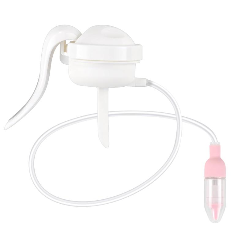 PURAIMA鼻水吸引器、ポータブル鼻吸い器、逆流防止の鼻水吸引器 赤ちゃん、かわいい漫画の形、赤ちゃん 鼻水 吸引 洗浄便利 再利用可能の鼻水 出産祝い ポンプ式ベビー鼻吸い器 ホワイト