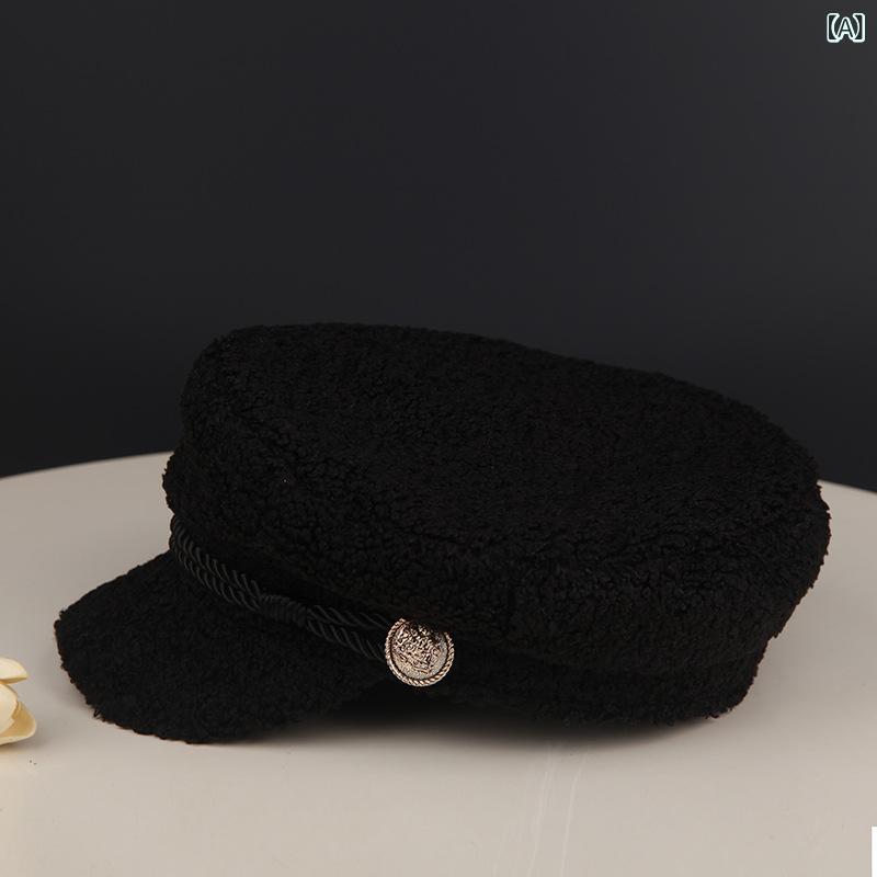 秋の 新型 羊 小 毛 英 倫 八 角 帽子 男 文芸 百 合 レジャー 鴨 舌 ベレー 帽 画家 帽子の 子供(x2)