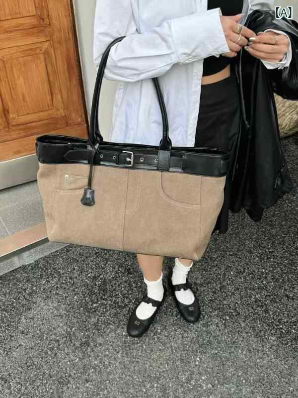 ヨーロッパと アメリカの ファッション大 容量 ハンドバッグ ニッチ インターネット セレブスタイルブリーフケースショルダーバッグ 脇の下 ショッピング バッグ 女性の トートバッグ(x5)