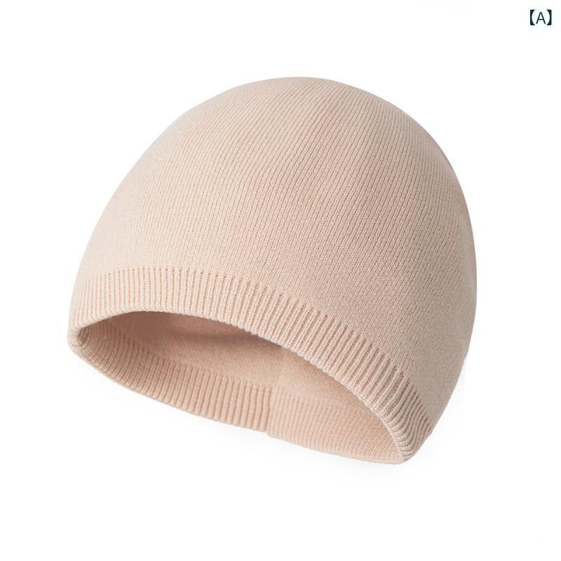 秋冬 ニット 帽 純 色 毛糸 帽子 男の子 帽 子供 屋外 騎乗 防風 ニット 帽 保温 潮 包 頭 冷 帽