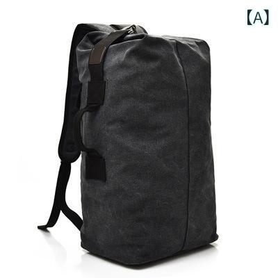 レ トロな バケツ バッグ 2023 新型 アウトドア シンプルな リュックサック大 容量 縦 型 男子 学生 旅行 外出 ランドセル