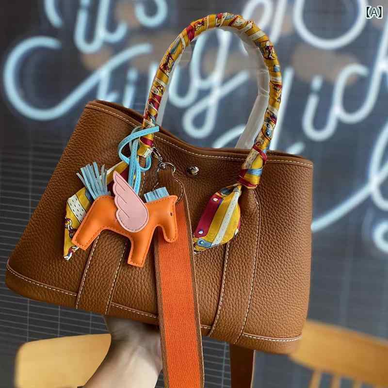 2025 年 新作 ガーデン バッグ トートバッグ本 革 レディース バッグ ライチ 柄 一層 牛革 ファッション ハンドバッグ 女性 用